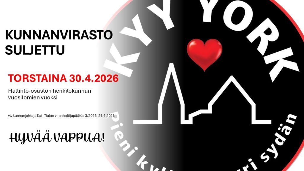 Kunnanvirasto suljettu 30.4.2026